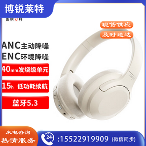 aigo爱国者 WY100 头戴式无线蓝牙耳机 降噪耳机 蓝牙5.3 音乐运动游戏耳机 苹果华为小米手机通用 米白色
