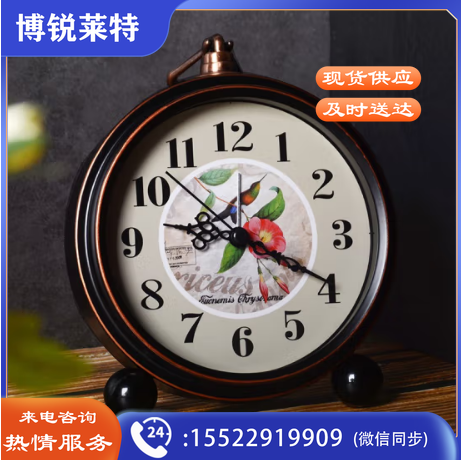 汉时(Hense)创意闹钟个性床头台钟桌面复古小座钟欧式简约闹表卧室学生钟HA65喜上枝头