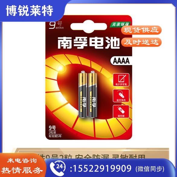 南孚 9号碱性电池2粒 适用于手写笔/蓝牙耳机设备/遥控器/医疗仪器等