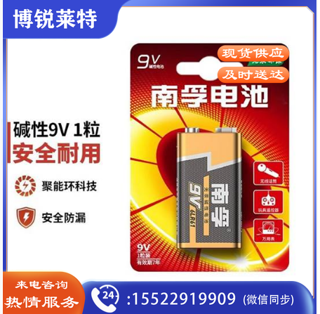 南孚（Nanfu）6LR61 9V碱性电池1粒装