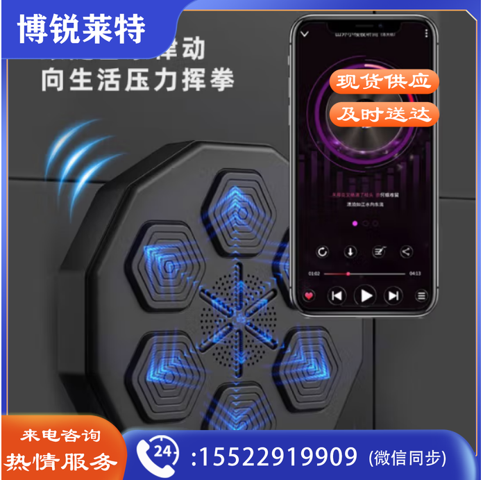 健型师智能音乐拳击机反应靶电子练拳打拳垫音游节奏成人儿童训练器材 智能蓝牙音乐墙靶