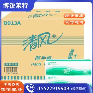 清风 擦手纸 B913A 单层 225*230 三折 200张/包 20包/箱（箱）