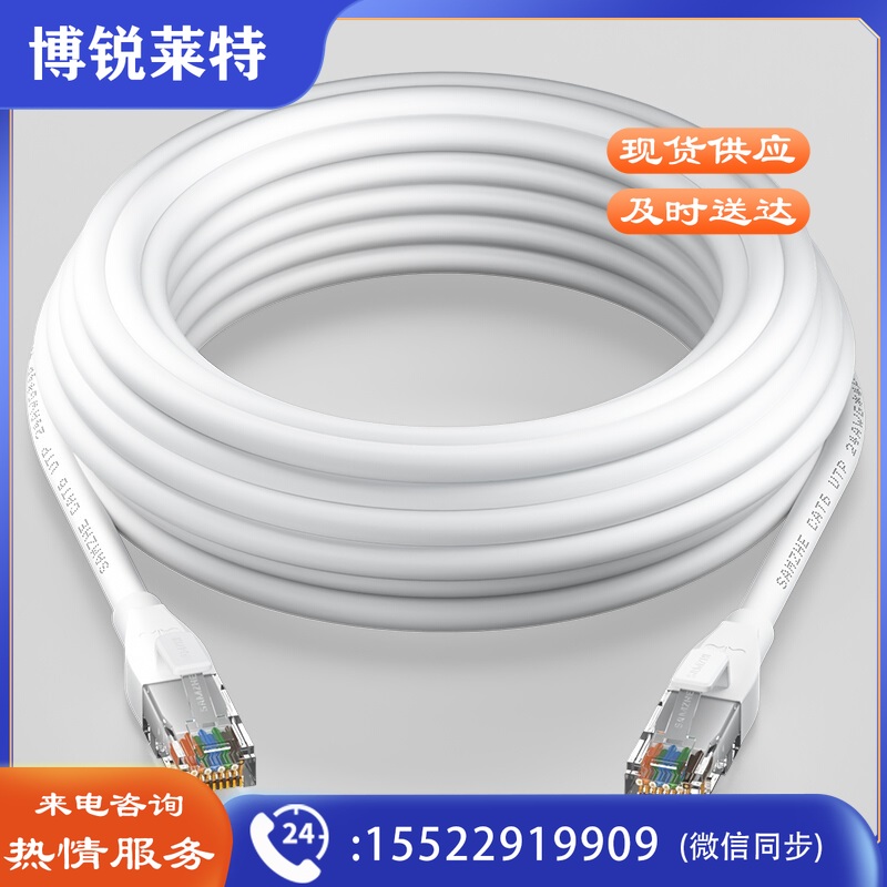 山泽 SAMZHE 六类CAT6类网线纯铜千兆网络跳线 BCT100 10米 (白色) 笔记本电脑路由器宽带网络连接线成品网线