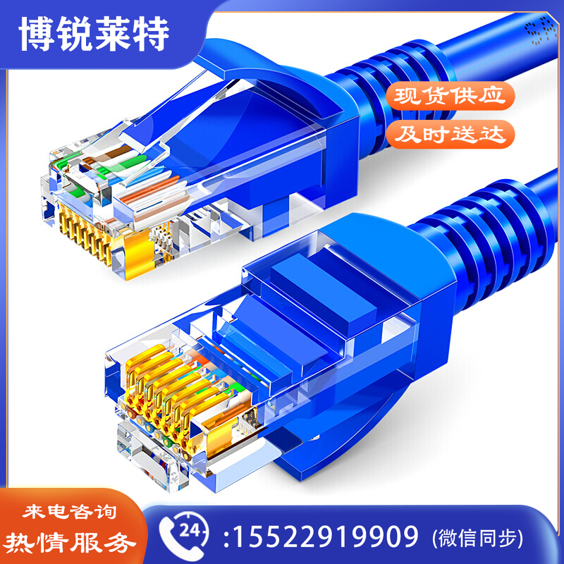 山泽SZW-1020 超五类网线 百兆网线 2米 蓝色