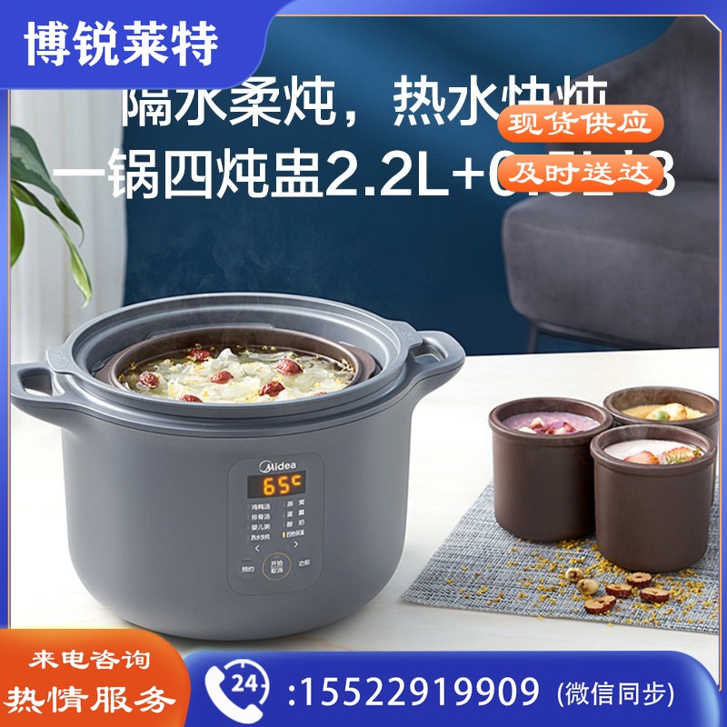 美的（Midea） 电炖锅 电炖盅 煲汤锅炖汤锅 煮粥锅 隔水炖锅燕窝炖盅2.2L 智能预约 DZ22E101