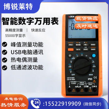 胜利仪器VC189A 智能数字万用表 记录型带真有效值万用电表带通讯接口万能表 标配