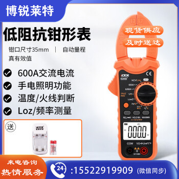 胜利仪器（VICTOR）VC606B+加充电套装 钳形表 万用表 数字电流表 交流钳形万用表 钳型万能表 交流600A