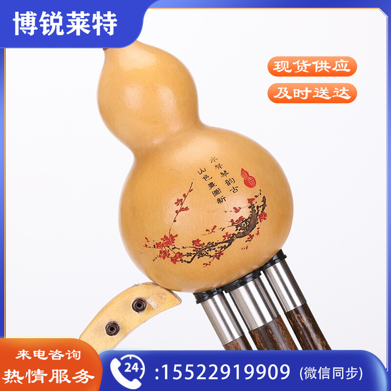 竹林丰 葫芦丝乐器C调 紫竹铜套款 三音防摔 演奏初学民族管弦乐