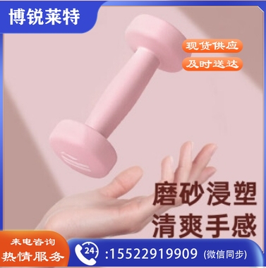PROIRON哑铃女家用健身浸塑磨砂小哑铃跳操男士女士训练亚玲体育用品 2/3/5Kg套装含架子