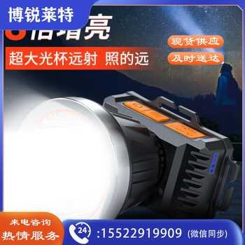 微笑鲨805 强光感应头灯超长续航远射超亮夜钓鱼灯充电户外防水应急LED