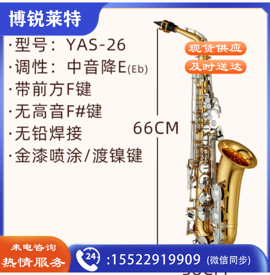 雅马哈萨克斯YAS26/S1降E中音YTS26次中音专业演奏初学考级吹奏乐团管乐 YAS-26中音降E+全套大礼包 AJDXC