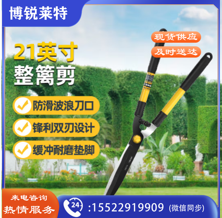 得力（deli）修枝剪绿篱剪整篱剪草坪修剪花草树枝剪粗枝 园林大剪刀