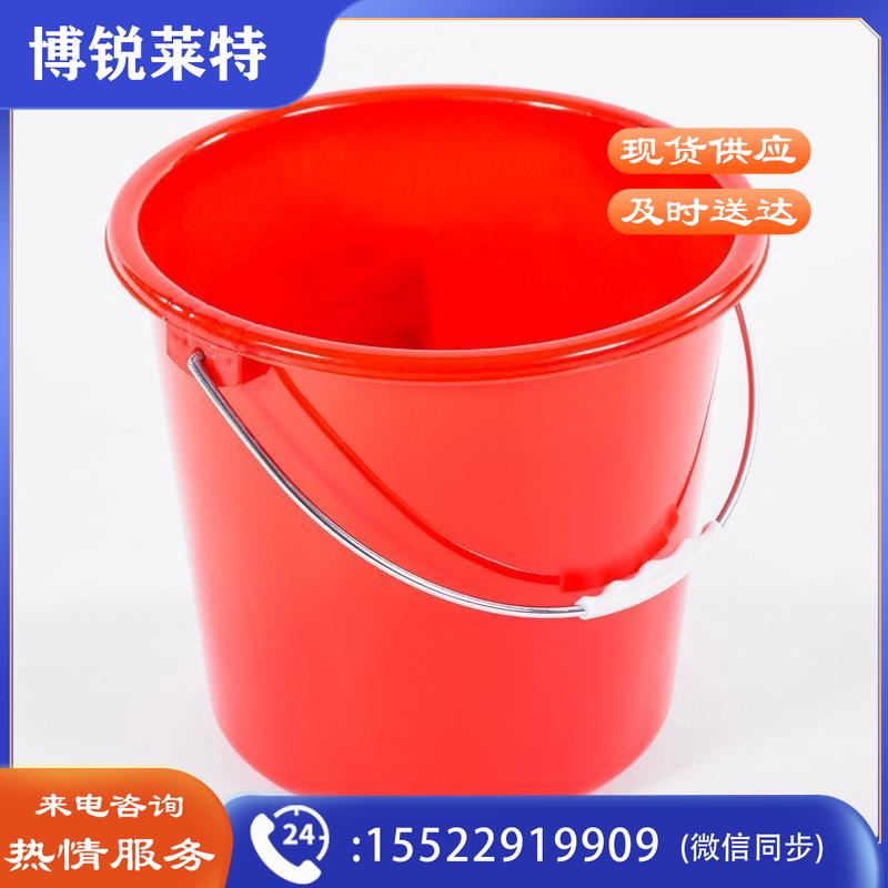 红水桶 塑料手提加厚水桶 红色圆形水桶
