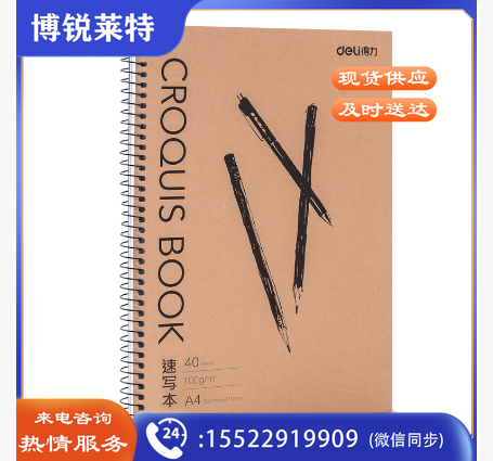 得力（deli）7696 美术专用速写本素描本绘画本 A4 40张