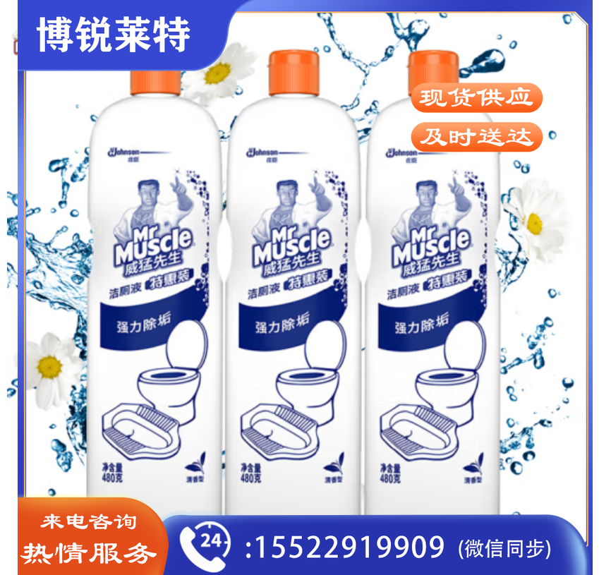 威猛先生(Mr Muscle) 洁厕剂特惠装 480g*3瓶 洁厕液厕所卫生间 马桶除垢去渍去异味
