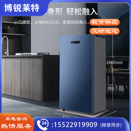 澳柯玛(AUCMA)一级能效侧开门立式冰柜 电脑智能控温全冷冻家用商用母乳柜小冷柜